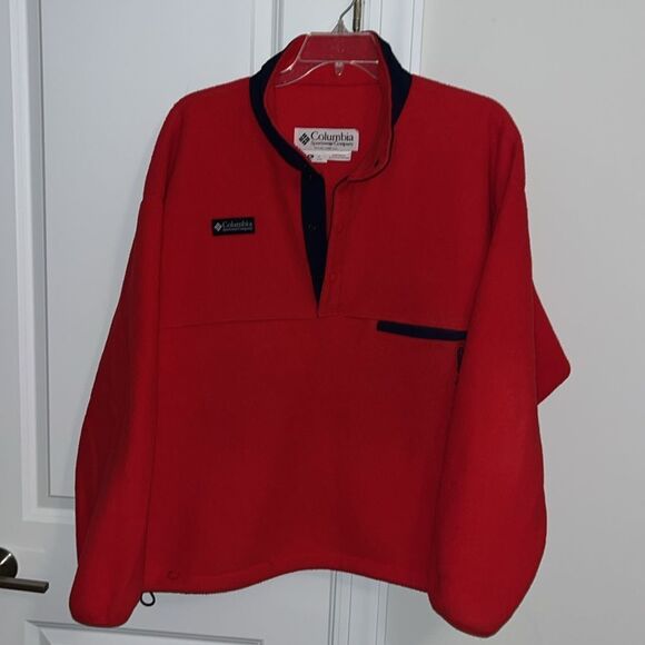 Retro Columbia Sportswear Jacket Mens Big Red Field Gear Fleece Outdoor Vintage - Picture 1 of 7
